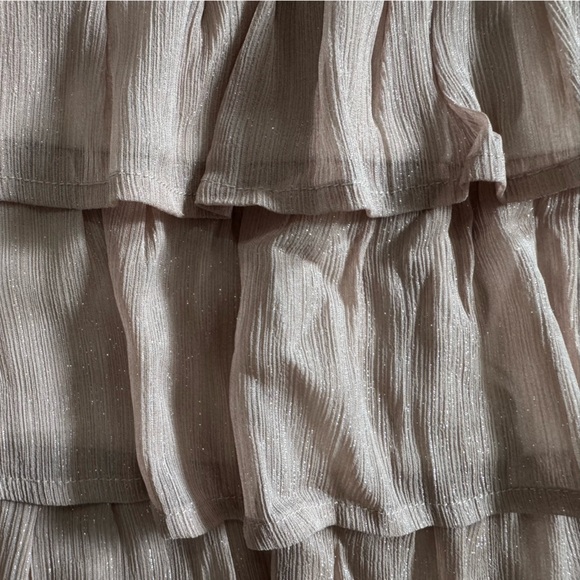 Y2K Blush Pink sparkle mini skirt with ruffles Charlotte Russe - Picture 2 of 4